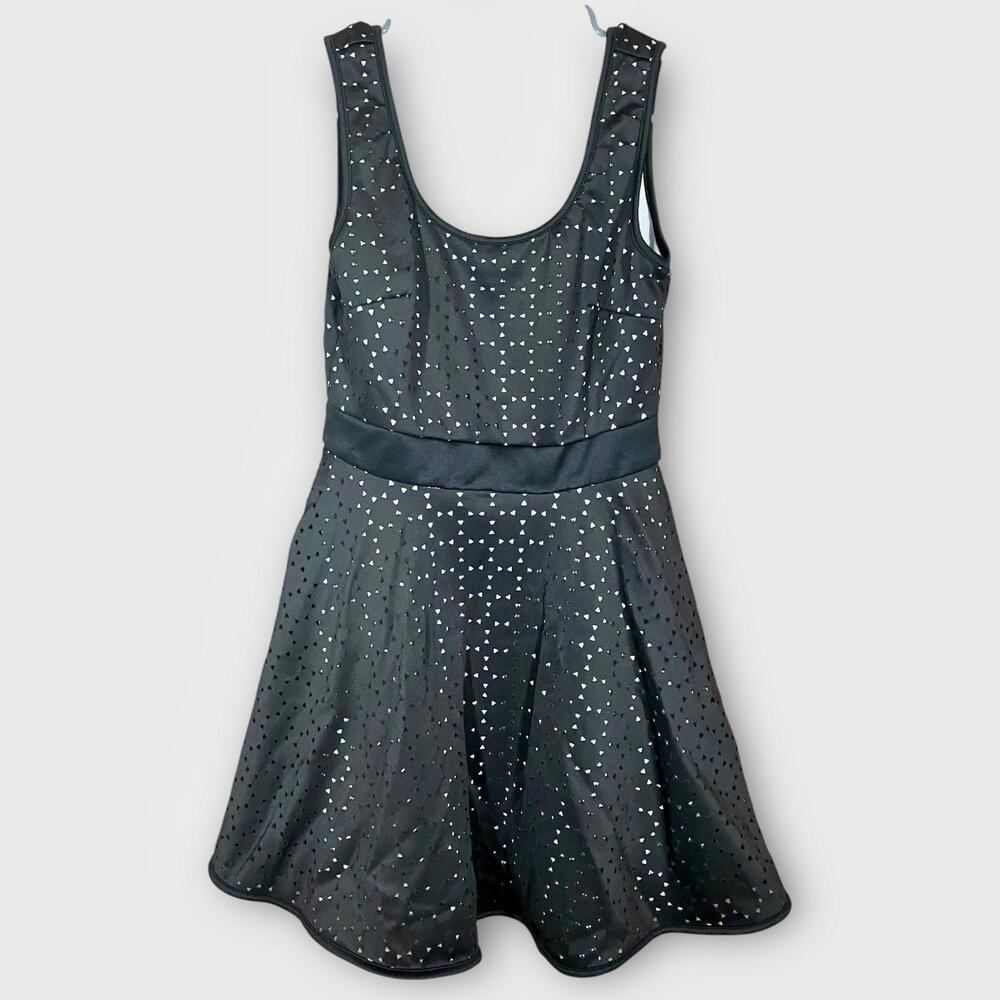 B Darlin Fit and Flare Sleeveless Zip Up Dress Juniors Size 9/10 Black